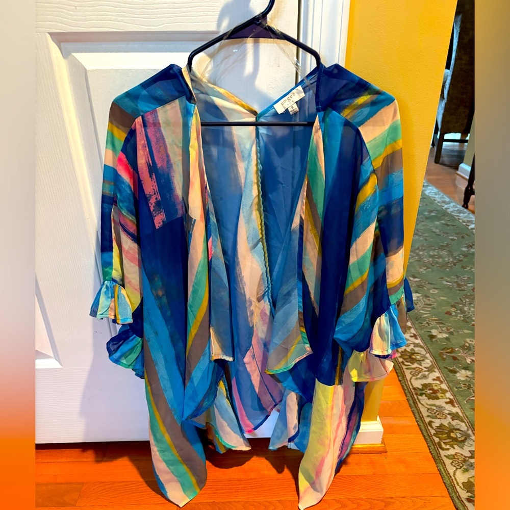 Umgee Sheer Multicolor Kimono, Size S